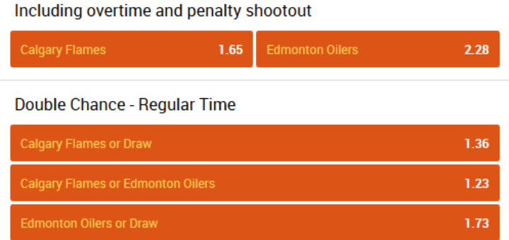 Calgary Flames - Edmonton Oilers betting odds