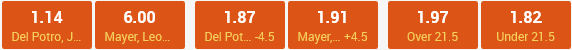 Del Potro Mayer betting odds