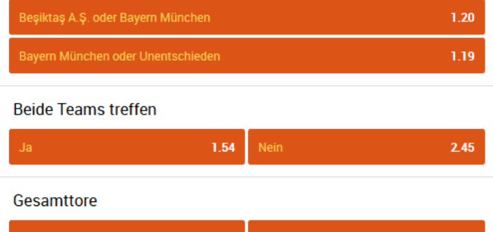 Fußball Beşiktaş A.Ş. – Bayern München