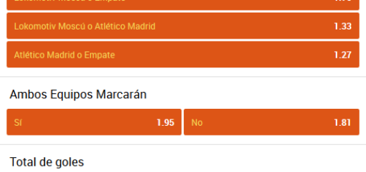 Lokomotiv - Atlético apuestas