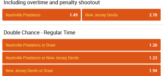 Nashville - New Jersey betting odds