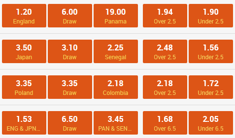 world cup betting odds 24 june